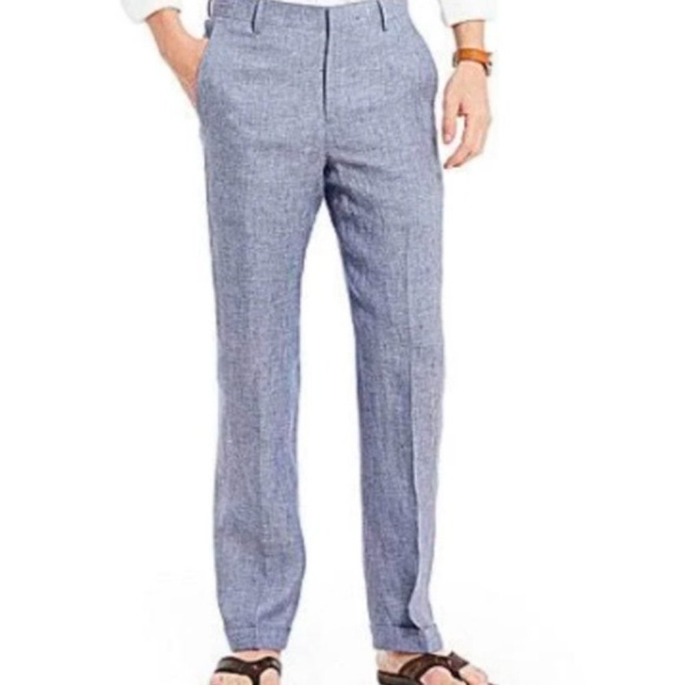Murano Baird McNutt Men's 100% Linen Blue Pants Size 34x32
